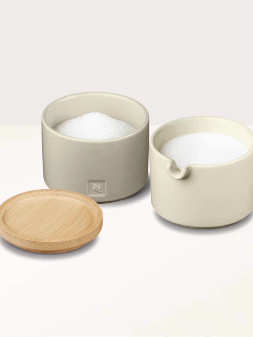 Nespresso Stackable Ceramic Sugar Jar & Milk Jug Set